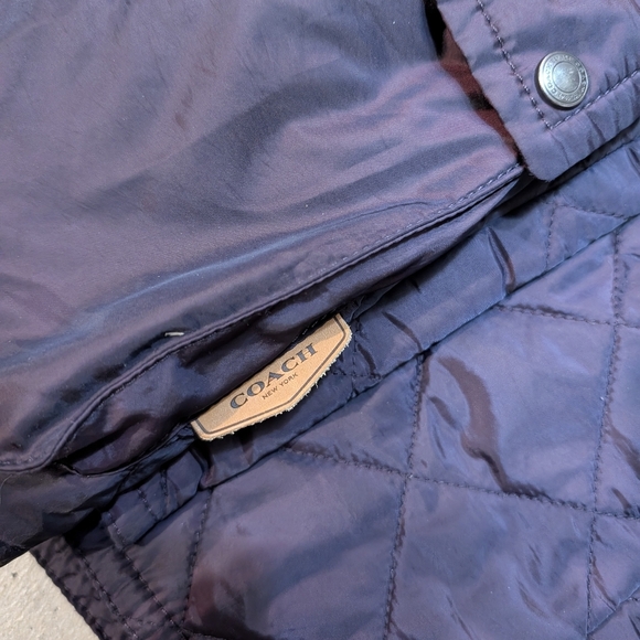 Coach Quilted Jacket Women's XS Purple Designer - Picture 8 of 8
